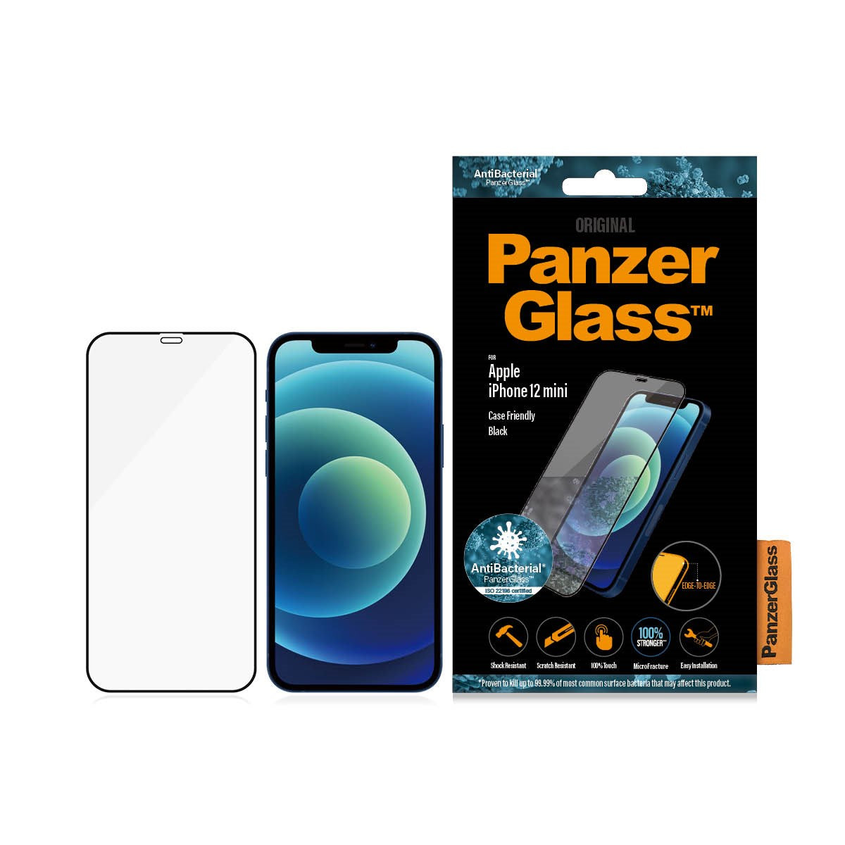PanzerGlass® Skærmbeskyttelse iPhone 12 Mini | Edge-to-Edge